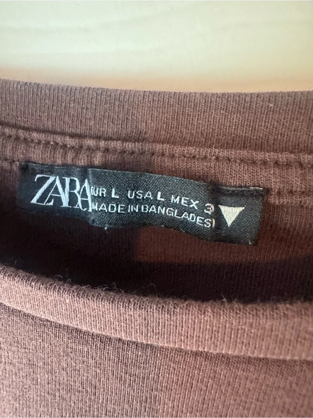 Zara Cropped Long-Sleeve Tee in Mauve Brown